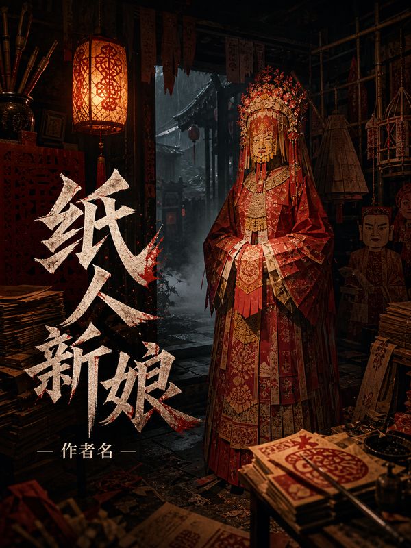 灵异小说封面模板:纸人新娘