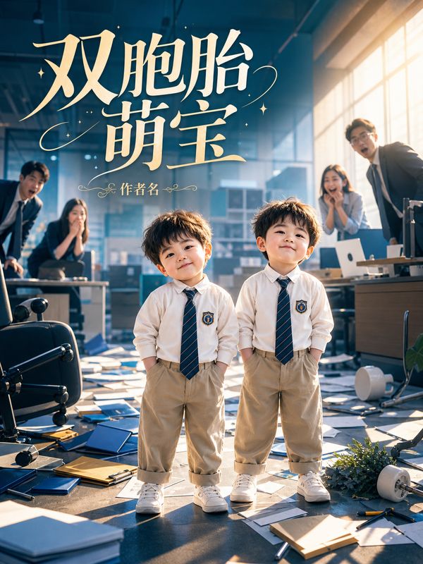 言情小说封面模板:双胞胎萌宝