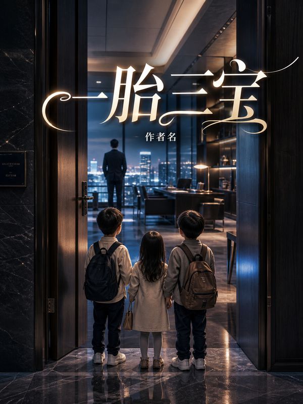 言情小说封面模板:一胎三宝
