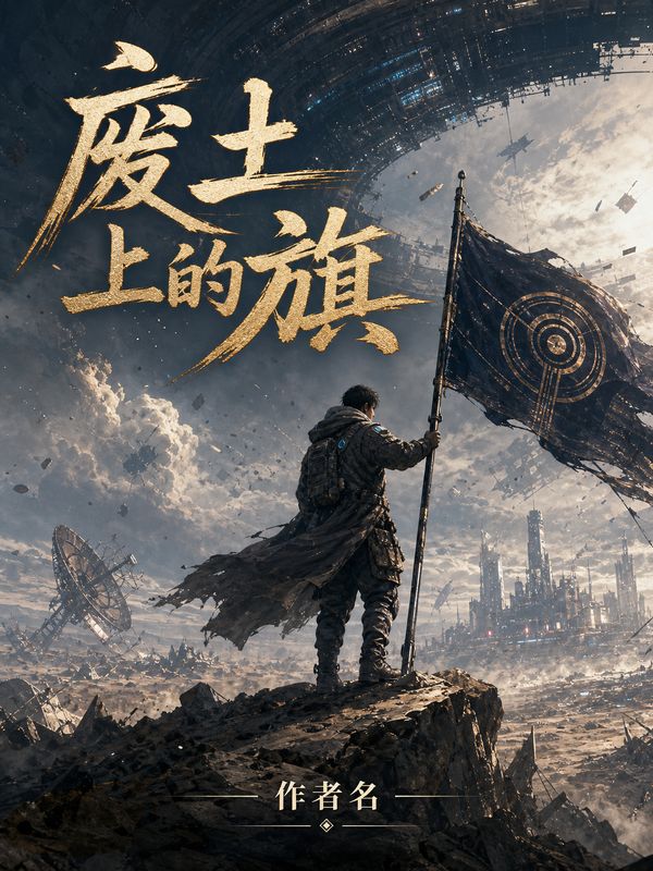 末世小说封面模板：废土上的旗