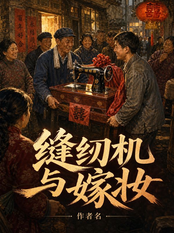 年代小说封面模板:缝纫机与嫁妆
