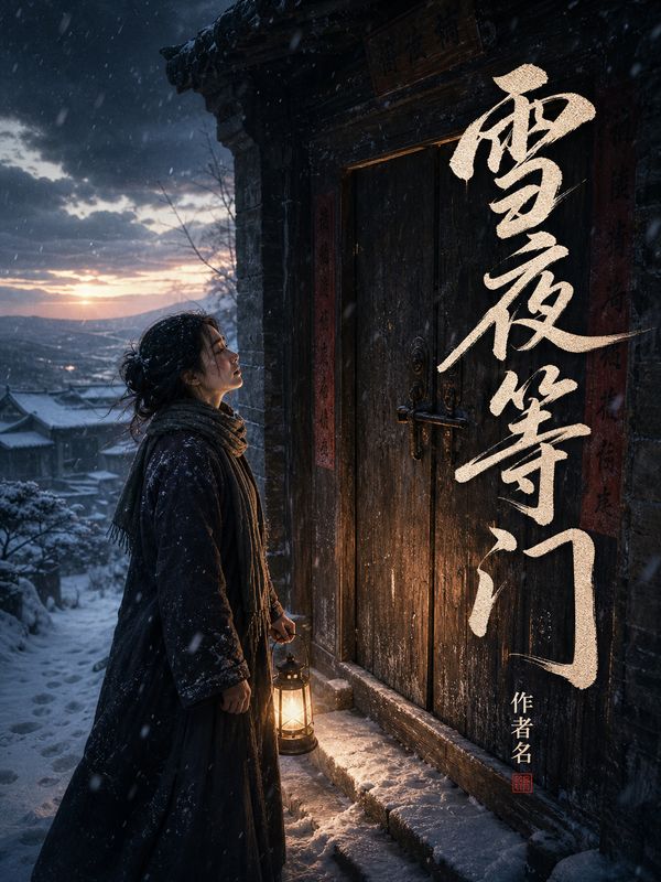 虐恋小说封面模板:雪夜等门