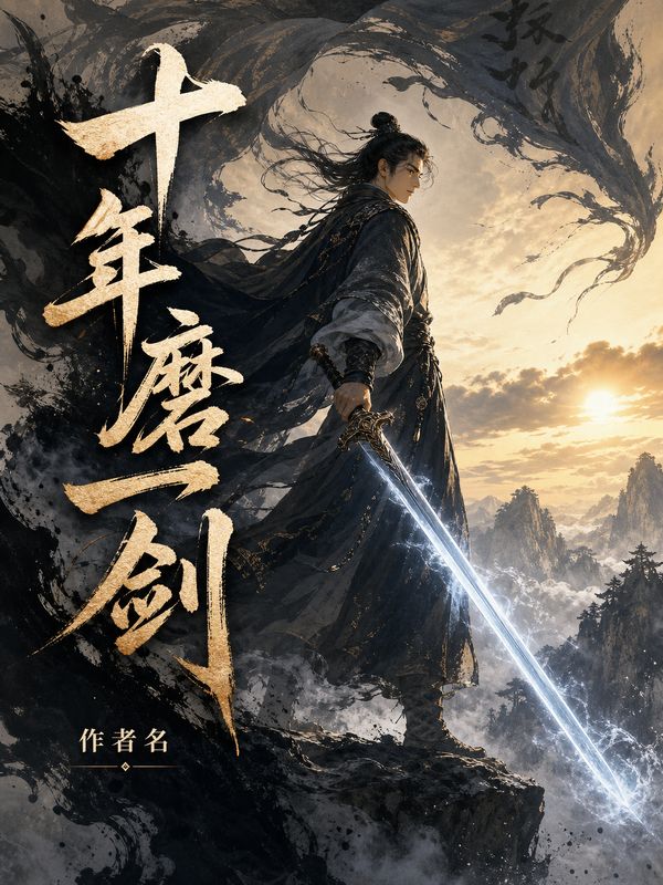 武侠小说封面模板：十年磨一剑