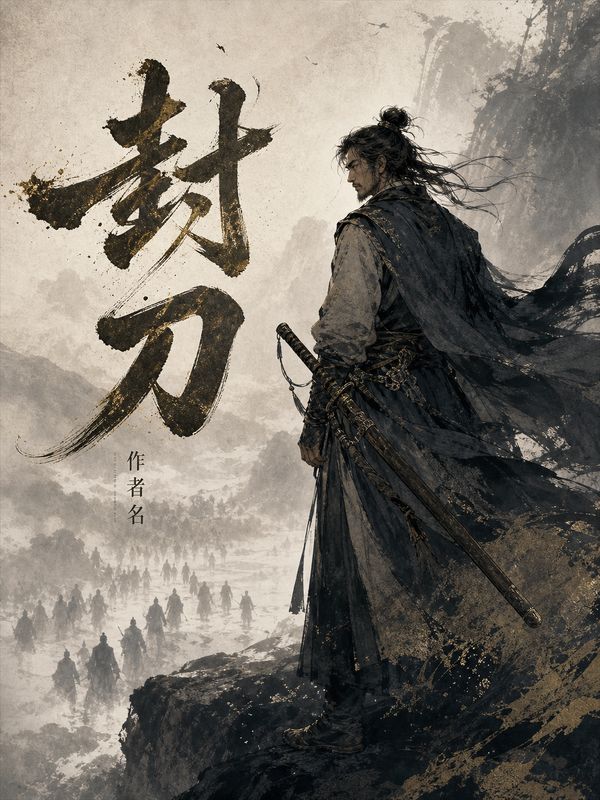 武侠小说封面模板：封刀