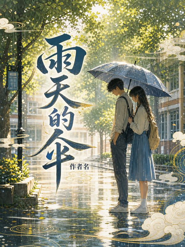 校园小说封面模板：雨天的伞