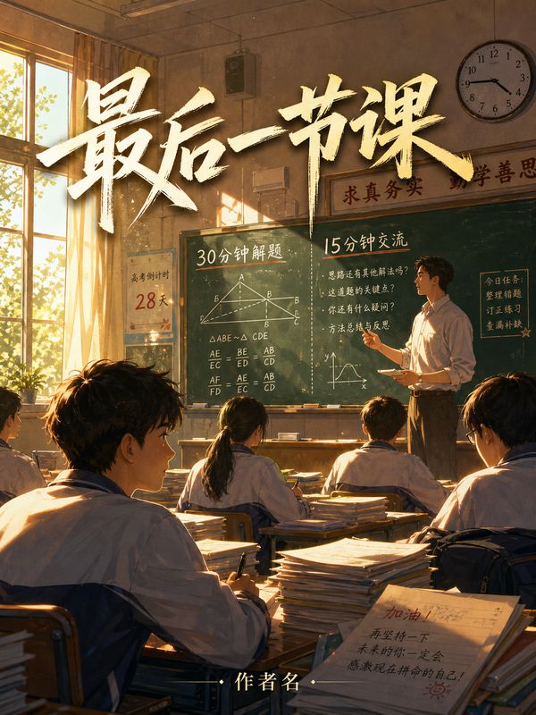 校园小说封面模板：最后一节课