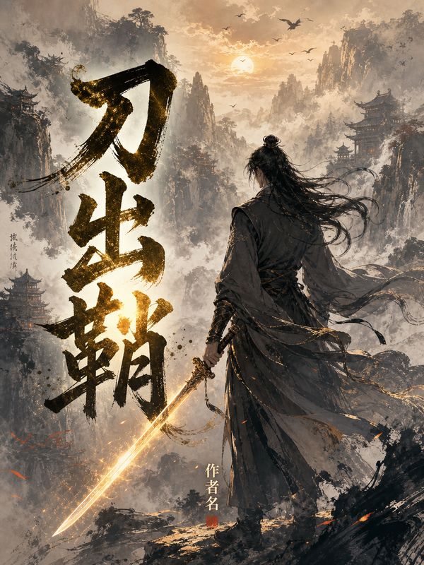 武侠小说封面模板：刀出鞘