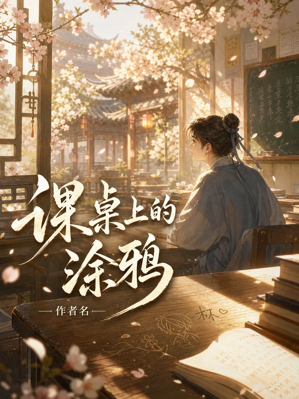 校园小说封面模板：课桌上的涂鸦