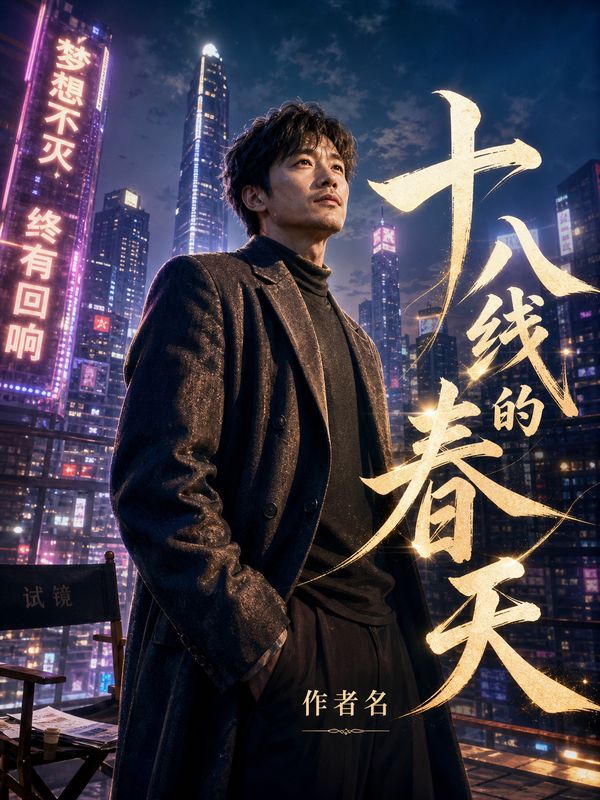 娱乐圈小说封面模板:十八线的春天