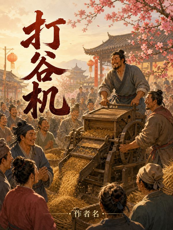种田小说封面模板:打谷机